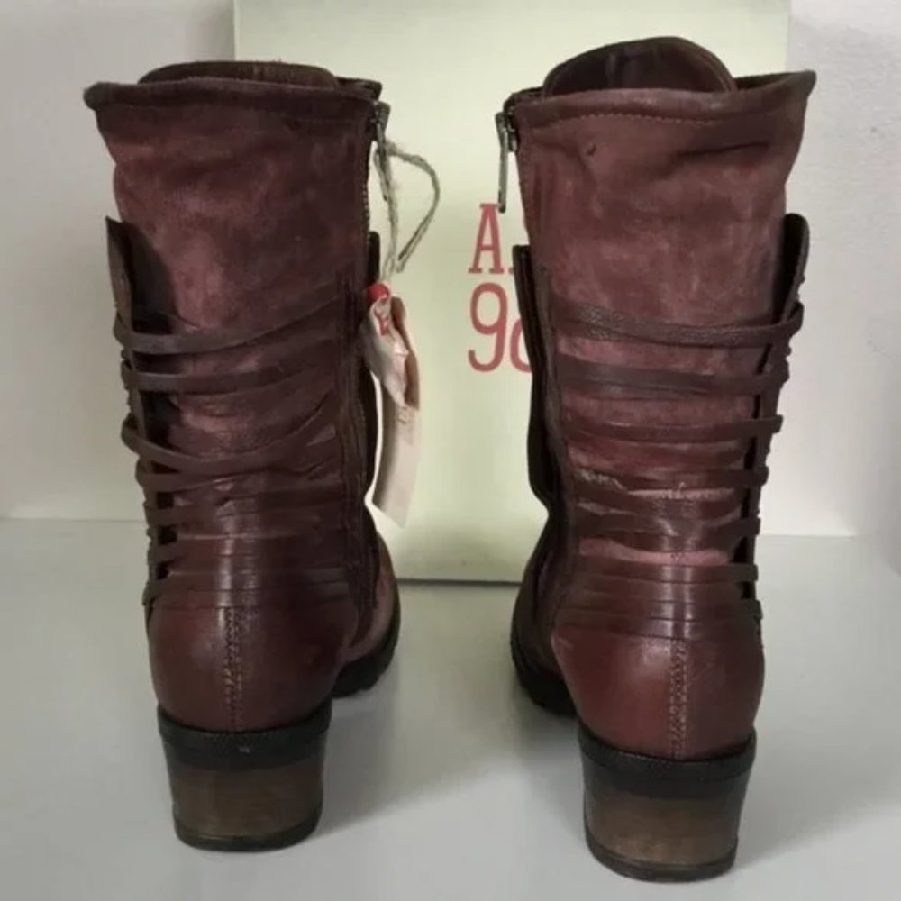 NWT A.S.98 Studded Katarina Boots in Dark Burgundy (38) 8 - Picture 5 of 8